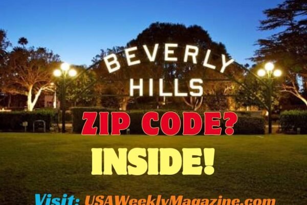 Beverly Hills Los Angeles zip code illuminated sign at night