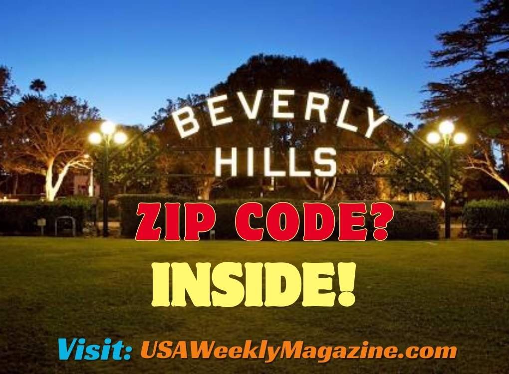 Beverly Hills Los Angeles zip code illuminated sign at night