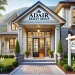 Adair Realty Group real estate office in Black Mountain, NC, showcasing a welcoming entrance, surrounded by lush greenery and a scenic mountain backdrop.