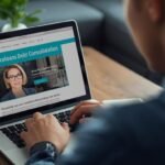 Person browsing traceloans.com debt consolidation services on laptop