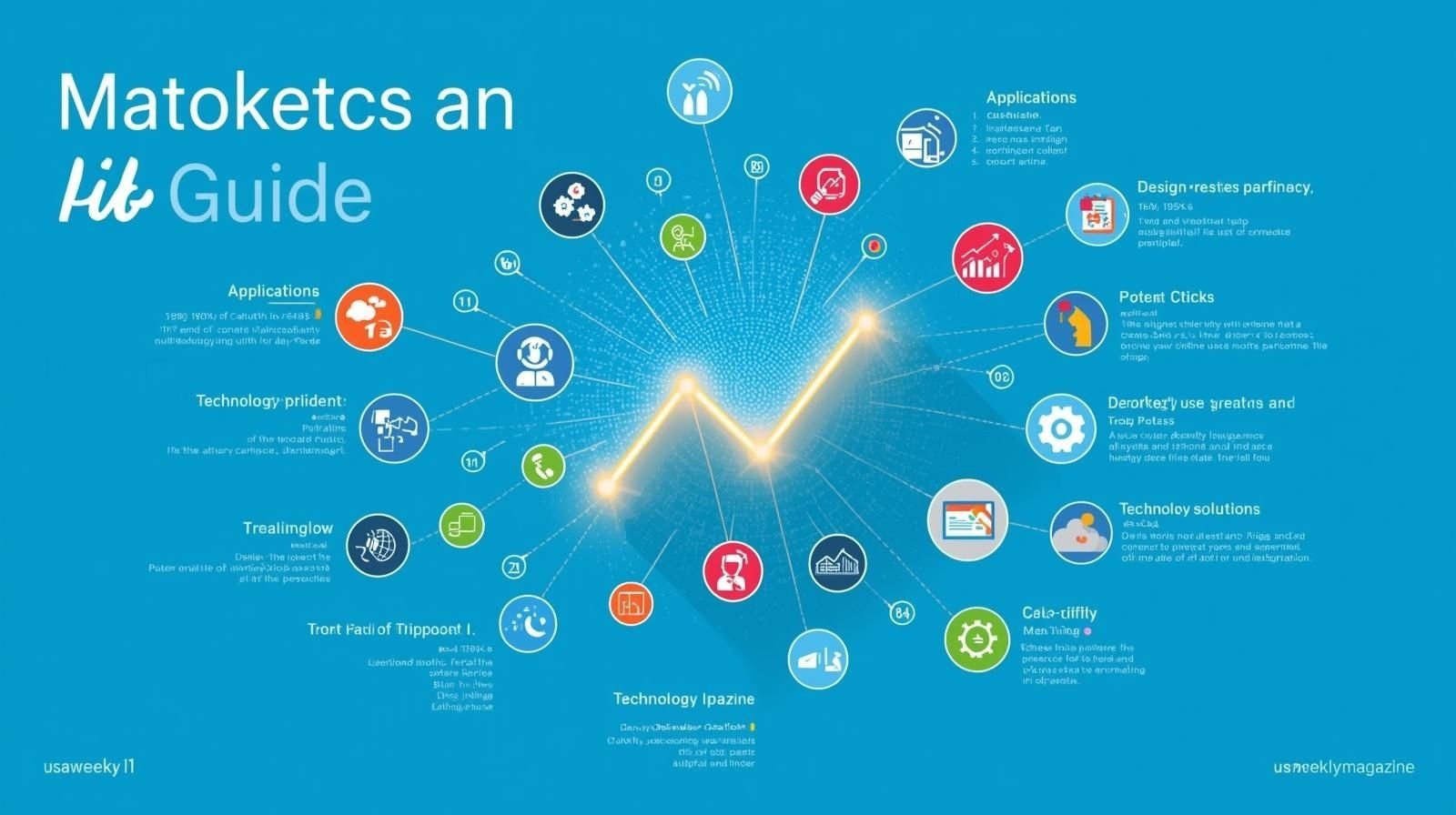 Infographic guide explaining Matoketcs with applications, technology, and future potential on a blue background.